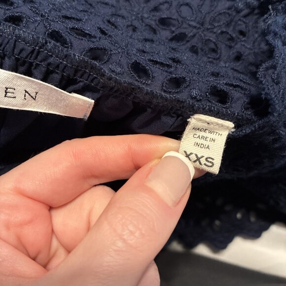 Doen Catriona Dress Solid Navy Blue Lace Midi Xxs - Picture 9 of 10